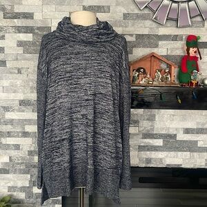 Gap Group Womens Size L Cotton Blend Mock Neck Blue Tunic Sweater